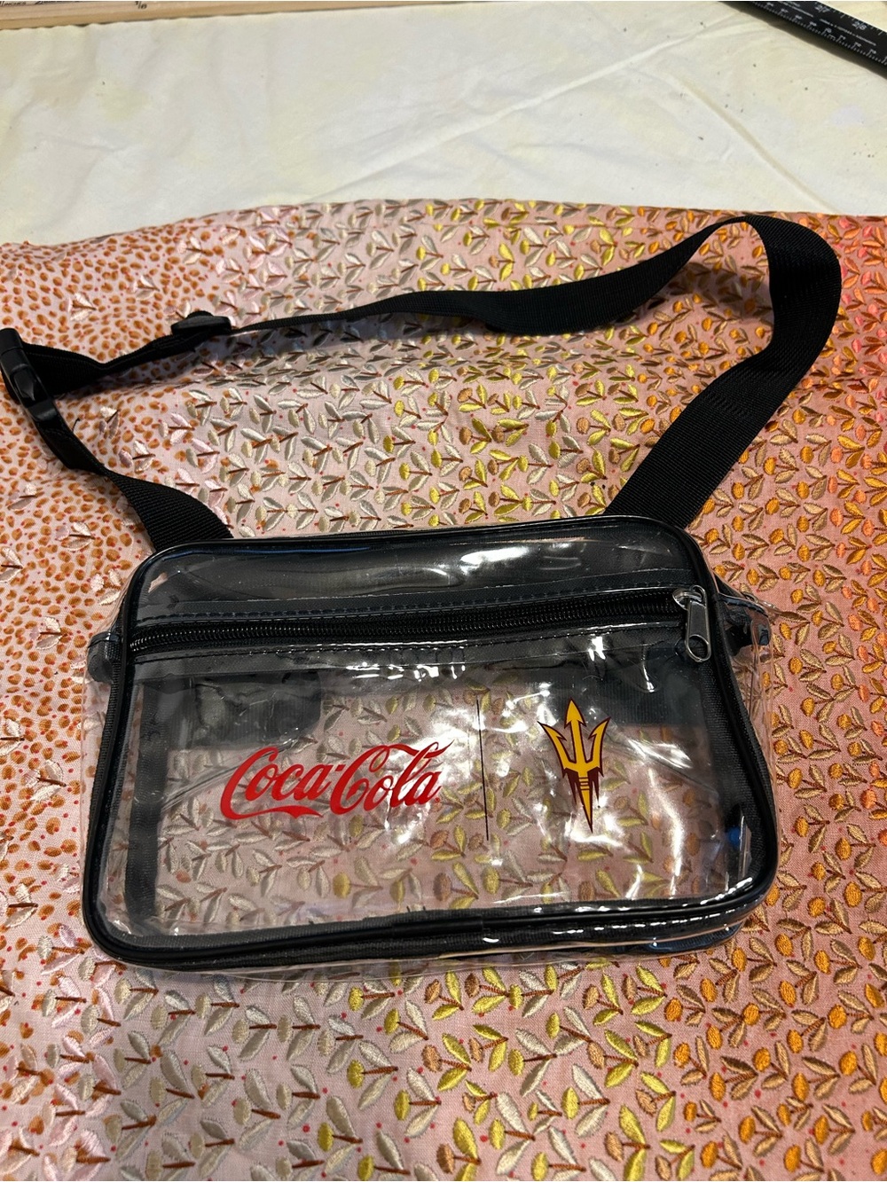 Coca Cola ft Arizona State Clear Belt Bag with Black Trim and Red Logo